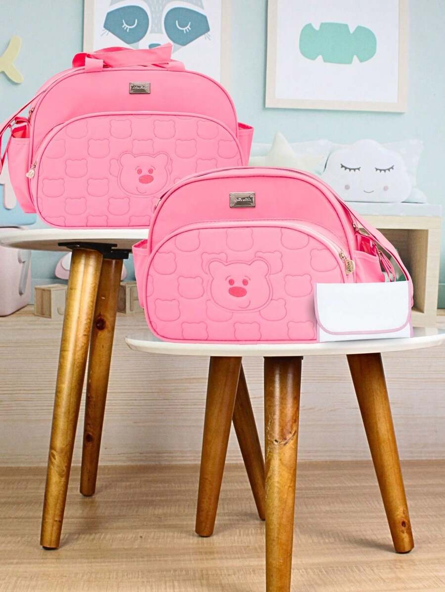 Maternity Bag Kit With Changing Mat Baby Boy Girl Unisex 3 Pieces - Baby Pink - View 1
