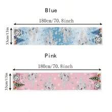 Weihnachtliche blau-weiße Wichtel Weihnachtsbaum Tischläufer, Feiertagsdekoration, Winter Weihnachtsschneeflocken Tischläufer für Küche und Esszimmer, Weihnachtsdekorationen