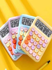 Retro Style Colorful Calculator 12 Numbers Colorful School Calculator Back To School - 彩色 - 查看 3