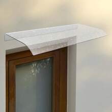 CNCEST Awning Canopy, UV Rain Snow Protection, Rain Shelter, Thicken Clear Cover Maintenance-Free Awning, Polycarbonate Sheet No Brackets For Front Door/Porch Patio Roof (31.5" X 15.75")