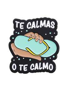 QIHOO 1 pieza Insignia de bolso con collar de esmalte "TE CALMAS O TE CALMO" , regalo de joyería para amigos - Multicolor - Ver 12