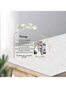 Ảnh Acrylic tùy chỉnh Văn bản tùy chỉnh Ngày Trang trí đám cưới Trang trí nhà Tấm biển Acrylic cưới được cá nhân hóa Phước lành từ Chúa Trang trí đám cưới Quà tặng đám cưới Quà tặng cho cô dâu Quà tặng cho người thân yêu Bạn gái tốt Trang trí phòng - lời cầu nguyện đám cưới - Xem 8