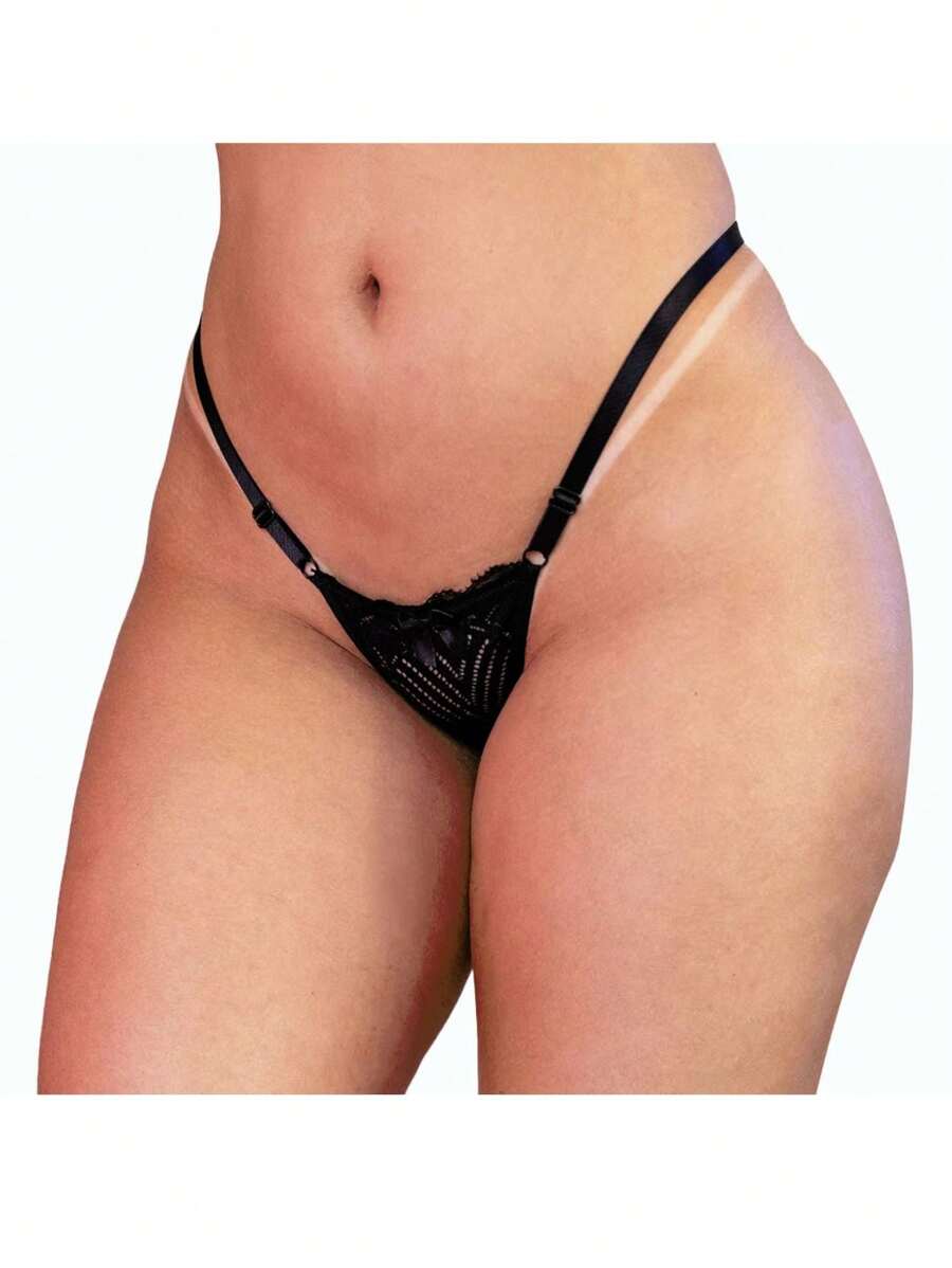Double Thread Panties With Adjustment - màu đen - Xem 1