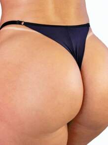 Double Thread Panties With Adjustment - màu đen - Xem 2