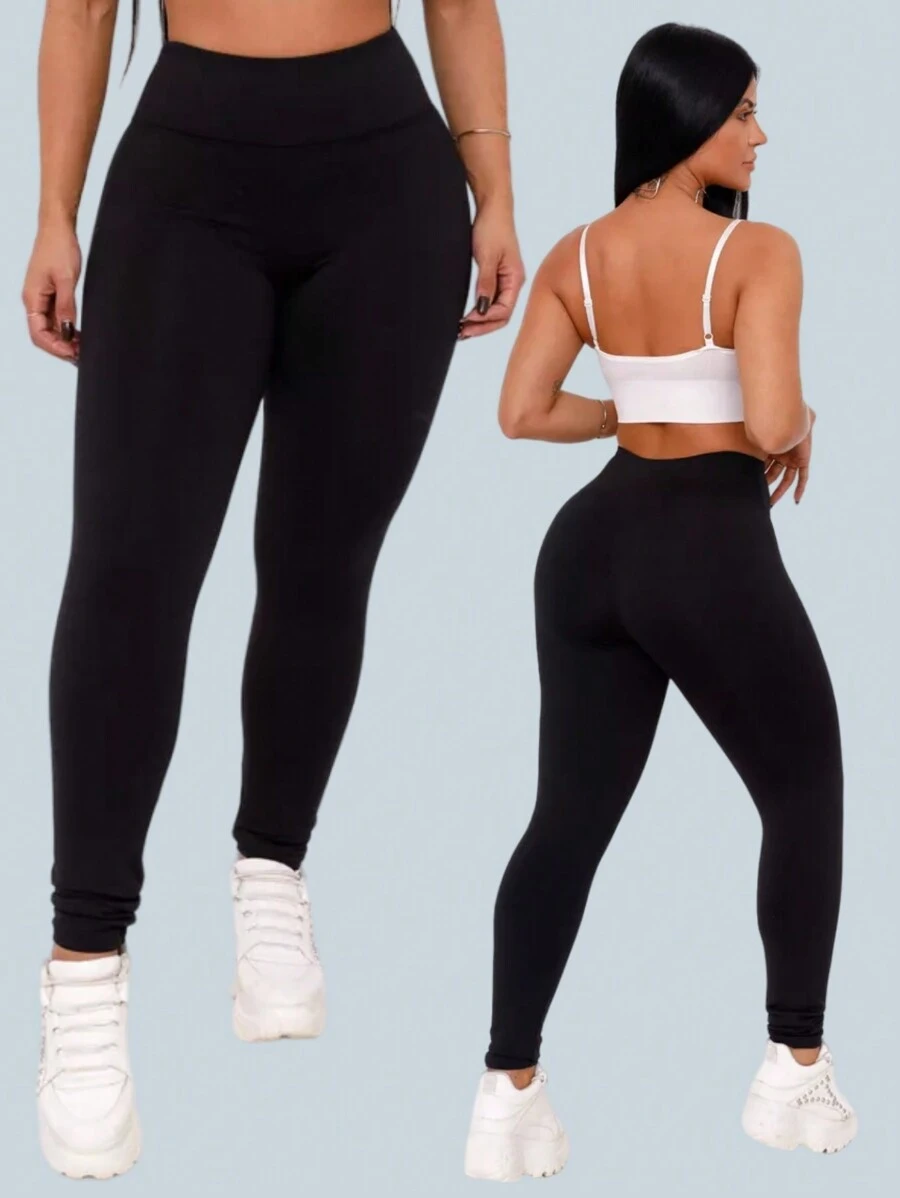 Thermal Leggings Leg Plush Flannel Women's Warm Winter Reinforced Lined - 黑色 - 查看 1