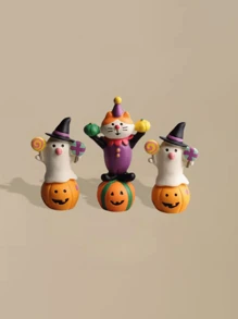Halloween Decorations - Cute Cat & Pumpkin Desk Decor, Stress Relief Birthday Gift - 1 Item - View 7