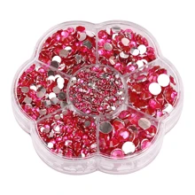 5000pcs/Box, 2mm 3mm 4mm 5mm 6mm, 5 Sizes, Silver Base Crystal Beads Stones,Flower Shape Box Packed, Round Flatback Rhinestones Multi Colors Crystal Gems Non HotFix DMC Jewelry Beads Glass Stones Diamond 3D Pattern Design Accessories Glitter Manicure Decal Decorations For Clothes,Bag,Shoes,Cups,Phone Covers,Handicrafts,Diy Trim.