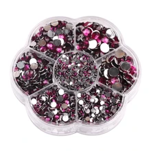 5000pcs/Box, 2mm 3mm 4mm 5mm 6mm, 5 Sizes, Silver Base Crystal Beads Stones,Flower Shape Box Packed, Round Flatback Rhinestones Multi Colors Crystal Gems Non HotFix DMC Jewelry Beads Glass Stones Diamond 3D Pattern Design Accessories Glitter Manicure Decal Decorations For Clothes,Bag,Shoes,Cups,Phone Covers,Handicrafts,Diy Trim.