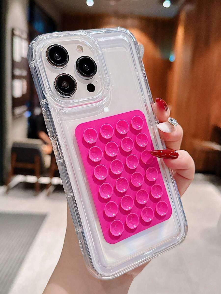 2 件透明气垫防摔材料 + 玫瑰红果冻吸盘支架兼容 15 Pro Max/15 Pro/15/14 Pro Max/14 Pro/14/13 Pro/13/12/11 手机壳、XR 保护套、Galaxy A14/A12/A15/A32/A33/A24/A50/A53/S20/S21/S22/S23/S24/S24+/S25 防水防震防刮 - 玫紅色 - 查看 1