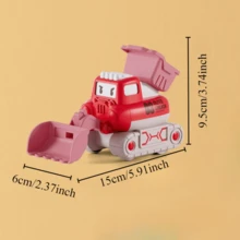 Push And Go Friction Powered Construction Vehicles - Excavator, Steamroller, Toy Cars For Kids - Multicolor - View 3