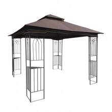 10x10 Outdoor Patio Gazebo Canopy Tent With Ventilated Double Roof And Mosquito Net(Detachable Mesh Screen On All Sides),Suitable For Lawn, Garden, Backyard And Deck,Brown Top - Brown - View 9