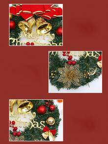 1 pieza Decoración de corona de Navidad, corona floral pequeña de 25cm/30cm para centro comercial, hotel, escaparate, entrada, decoración del hogar, decoraciones navideñas, decoración de habitación, decoraciones navideñas de invierno, regalos de Navidad, decoración navideña - Multicolor - Ver 6