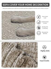 1 件弹力沙发套防滑防溢全包面料加厚 4 季通用沙发座垫套沙发毯，可机洗，宠物友好，适合卧室、办公室、客厅、L 形和 1/2/3/4 座沙发 - 灰色 - 查看 3