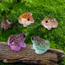 Nuevo accesorio de decoración DIY de paisaje micro de musgo con sapo y rana que brillan en la oscuridad, mini adorno, juguete en forma de rana animal que brilla en la oscuridad, regalo para niños, mezcla de colores al azar - Multicolor - Ver 5