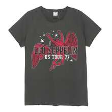 Amplified Womens/Ladies US Tour 77 Led Zeppelin T-Shirt (Charcoal) - Dark Grey - View 1