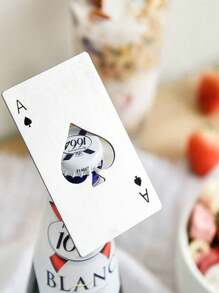 1 件扑克牌形开瓶器，不锈钢多用途酒吧工具，适用于家庭、黑桃 A 设计，适用于户外、露营