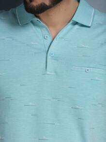 Men's Polo Shirt Summer 2024 With Button And Elastic 5 Colors - 薄荷綠 - 查看 6