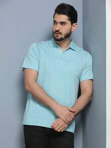 Men's Polo Shirt Summer 2024 With Button And Elastic 5 Colors - 薄荷綠 - 查看 5
