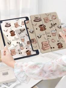 咖啡色 iPad 保护壳，兼容 iPad 10.2 英寸 2021/2020 iPad 第 9/8 代，兼容三星 Galaxy/Tab 保护套，带笔架，支持自动睡眠/唤醒盖 - 彩色 - 查看 3
