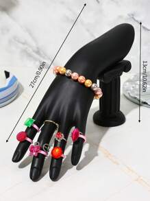 1pc Black European Style Hand Model Jewelry Display Stand, Earring Necklace Ring Bracelet Jewelry Holder, Desktop Decor