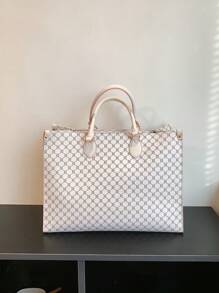 秋冬时尚印花四季旅行购物手提包，超大复古手提包，复古单肩包，女士通勤时尚手提包/钱包