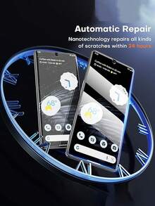 [2+1 适用于 Pixel 7 Pro] 2 件屏幕保护膜（TPU）+ 1 件相机镜头保护膜，适用于 Pixel 6 Pro/8 Pro/7a/7/8a/6a 屏幕保护膜，自修复，[非玻璃] - 3in1 - 查看 3