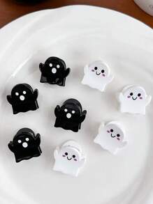 Kẹp tóc ma đáng sợ dễ thương - Bộ 8 chiếc - Hoàn hảo cho lễ Halloween, tuyệt vời để thêm chút thú vị cho kiểu tóc của bạn - Đen và trắng - Xem 3