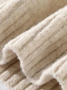 JIANHU 春季新款卡通小熊针织毛衣可爱趣味圆领宽松上衣休闲时尚女装 - 米色 - 查看 5