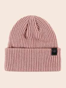 1 Peça Touca de Tricô Estilo Y2K Simples Unissex com Fivela de Couro, Quente e Respirável, Adequada para Atividades ao Ar Livre no Outono e Inverno