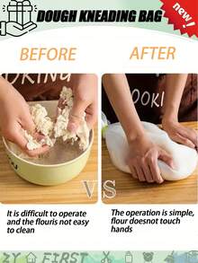 1 pieza Bolsa de amasado de silicona reutilizable, multifuncional para mezclar masa de pan, pasteles y pizza, bolsa para mezclar harina y bolsa de conservación, bolsa de cocina multifuncional
