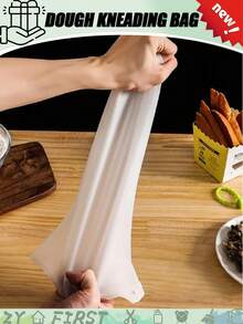 1 pieza Bolsa de amasado de silicona reutilizable, multifuncional para mezclar masa de pan, pasteles y pizza, bolsa para mezclar harina y bolsa de conservación, bolsa de cocina multifuncional