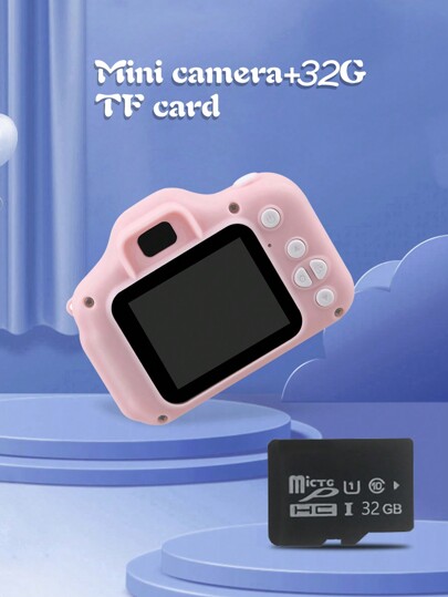 Reletech ABS Portable Cute Mini Camera Suitable For Teenagers, With A 2.0-Inch Clear Screen And A Single Shot Of 300000 Pixels. It Has A Simple And Cute Appearance And Is Equipped With A  Memory Card With 32GB For Smooth Use