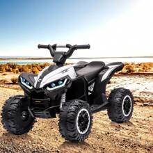 12V Kids Ride On ATV 4 Wheeler Electric Vehicle For Toddlers, Battery Powered Toy Car With LED Lights, Music, High/Low Speed, Treaded Tires For Boys Girls