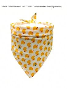 1pc Pet Duckie Fruit Design Triangle Bib/Scarf, Pet Accessories Suitable For Dogs & Cats