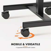 Mobile Small Stading Desk - Sit Stand Desk, Portable Rolling Laptop Desk With Lockable Wheels, Computer Workstations, Adjustable Height