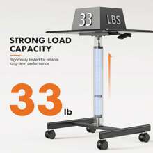 Mobile Small Stading Desk - Sit Stand Desk, Portable Rolling Laptop Desk With Lockable Wheels, Computer Workstations, Adjustable Height