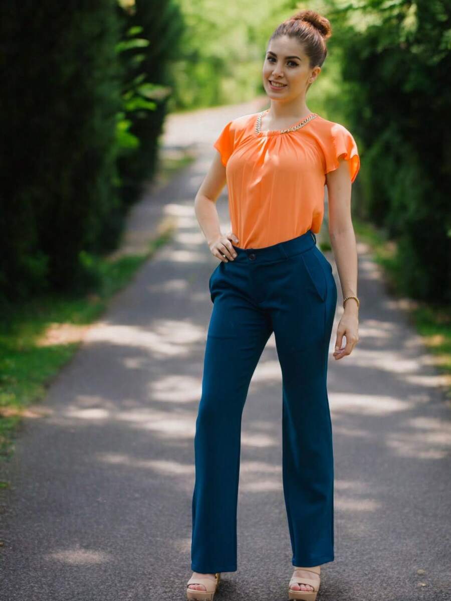 Pantalón Azul de vestir - Azul - Ver 1