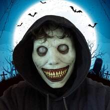 High Quality White Latex Smiling Demon Mask For Halloween Cosplay - Multicolor - View 2