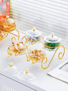 1 Stück elegantes Vorspeiseset mit Ständer - perfekt für Häppchen, Obst, Nüsse und Kekse - Kunststoff Küche & Ess-Snackbehälter, Küchenausstattung, Weihnachtsgeschenk