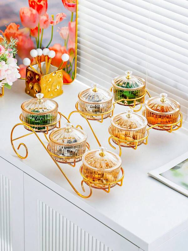 1pc Elegant Appetizer Serving Set With Stand - Perfect For Hors D'oeuvres, Fruit, Nuts And Cookies - Plastic Kitchen & Dining Snack Container Appetizer Ware,Kitchen,Christmas Gift