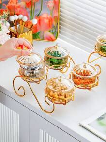 1 Stück elegantes Vorspeiseset mit Ständer - perfekt für Häppchen, Obst, Nüsse und Kekse - Kunststoff Küche & Ess-Snackbehälter, Küchenausstattung, Weihnachtsgeschenk