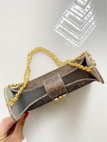 Women's Small Gliter Boiadeira Country Bag Chain Strap New! - Rust Brown - View 2