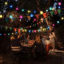 Solar Powered Crystal Ball Hanging Lights - Outdoor Garden Decor String Lights, 10/20/50/100 LED Lights With Multiple Components, Semi-Embedded Installation, Button Control, Detachable Lamp, Embedded, Plastic Lampshade - Ideal For Wedding, Party, Patio, Garden, Christmas And Halloween Celebrations.