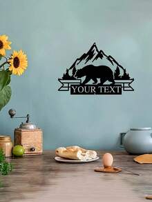 Una pieza de arte de pared de metal estilo art déco personalizable con diseño de chivo, oso, ratón y queso, decoración de pared de tema animal, multiusos, ideal para amantes de las mascotas, adecuado para todas las vacaciones, acabado pintado resistente a altas temperaturas, sin necesidad de electricidad