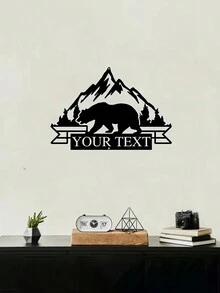 Una pieza de arte de pared de metal estilo art déco personalizable con diseño de chivo, oso, ratón y queso, decoración de pared de tema animal, multiusos, ideal para amantes de las mascotas, adecuado para todas las vacaciones, acabado pintado resistente a altas temperaturas, sin necesidad de electricidad