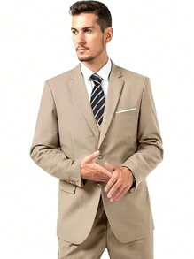 Men Casual Mens Jacket Slim Fit Men's Blazer Outfit Notch Lapel Men's Sport Coats & Blazers Concert Graduation Season Size XS-3XL Men's Spring New Products Suit Sets For Wedding Concert  Graduation Season - 香檳色 - 查看 3