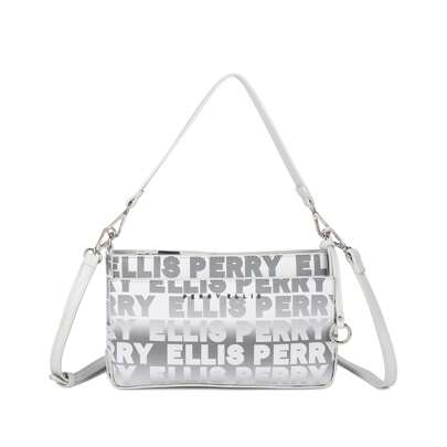  Bolsa Para Mujer Perry Ellis Tipo Shoulder Bag Color Gris Con Asa al hombro y Correa Larga Ajustable Para Usarla Cruzada Al Cuerpo, Con Logo De La Marca Diseño Tipo Impresión Con El Logo De La Marca, Multiples Compartimentos Internos