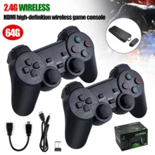 Wireless 4K TV Game Stick Console Built-In 64GB 20000+Retro Games+2 Gamepad - Black - View 8