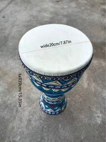 1 件优质复古山羊皮打击乐器，4 英寸土著非洲鼓，轻量级初学者手鼓 [可能会出现轻微颜色变化，实际产品将发货] - 彩色 - 查看 13