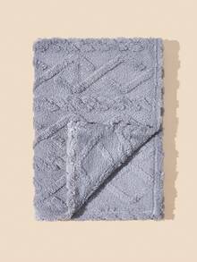 1 件柔软舒适纯色钻石图案天鹅绒婴儿毯，适合居家或旅行，秋冬季 - 藕粉色 - 查看 6